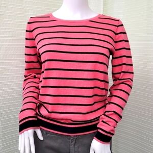J. CREW Mercantile Pink Navy Striped ‘Peyton’ Knit Pullover Sweater Size S